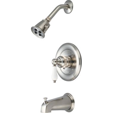 Click here to see Pioneer 4BR110T-BN Pioneer Brentwood Single Handle Brushed Nickel Tub/Shower Trim Kit, Two-Function, 2.5 GPM, Porcelain Lever Handle - 4BR110T-BN