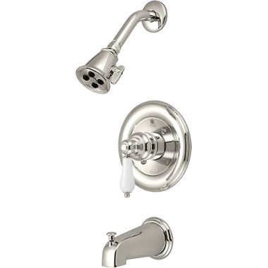 Click here to see Pioneer 4BR110T-PN Pioneer Brentwood Single Handle Polished Nickel Tub/Shower Trim, Two-Function, 2.5 GPM, Porcelain Lever Handle - 4BR110T-PN