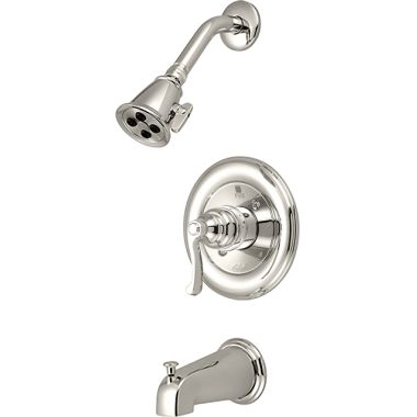 Click here to see Pioneer 4BR130T-PN Pioneer Brentwood Single Handle Polished Nickel Tub/Shower Trim Kit, Two-Function, 2.5 GPM, Beaux Lever Handle, ADA - 4BR130T-PN