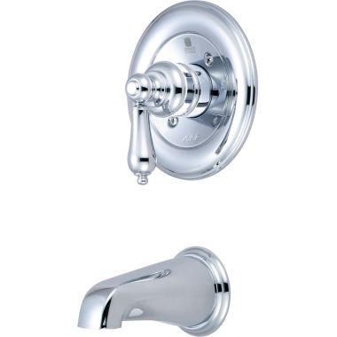 Click here to see Pioneer 4BR200T Pioneer Brentwood Single Handle Wall-Mount Polished Chrome Tub Faucet Trim Set, Metal Lever Handle, ADA - 4BR200T