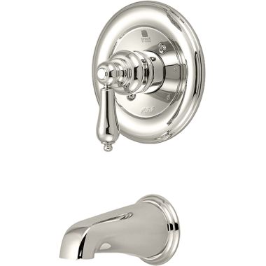 Click here to see Pioneer 4BR200T-PN Pioneer Brentwood Single Handle Wall-Mount Polished Nickel Tub Faucet Trim Set, Metal Lever Handle, ADA - 4BR200T-PN