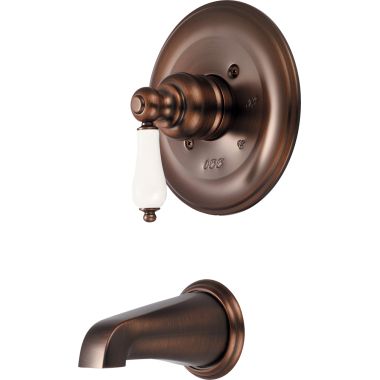 Click here to see Pioneer 4BR210T-ORB Pioneer Brentwood Single Handle Wall-Mount Oil Rubbed Bronze Tub Faucet Trim Set, Porcelain Lever Handle, ADA - 4BR210T-ORB