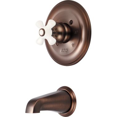 Click here to see Pioneer 4BR220T-ORB Pioneer Brentwood Single Handle Wall-Mount Oil Rubbed Bronze Tub Faucet Trim Set, Porcelain Cross Handle - 4BR220T-ORB