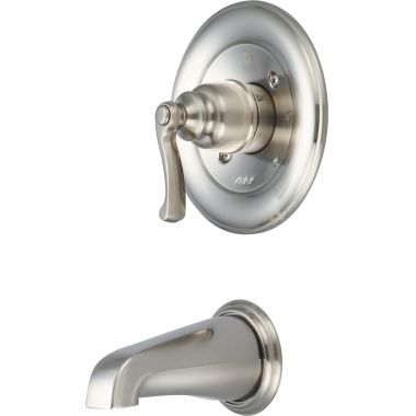 Click here to see Pioneer 4BR230T-BN Pioneer Brentwood Single Handle Wall-Mount Brushed Nickel Tub Faucet Trim, Beaux Lever Handle, ADA - 4BR230T-BN