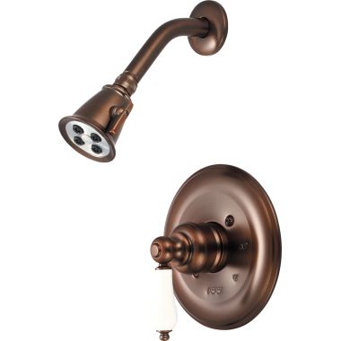 Click here to see Pioneer 4BR310T-ORB Pioneer Brentwood 2-Function Shower Faucet with 2-1/2in Showerhead, Porcelain Lever Handle, Trim Only, 2.5 GPM, Oil Rubbed Bronze - 4BR310T-ORB