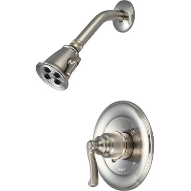 Click here to see Pioneer 4BR330T-BN Pioneer Brentwood 2-Function Shower Faucet with 2-1/2in Showerhead, Beuax Lever Handle, Trim Only, 2.5 GPM, Brushed Nickel - 4BR330T-BN