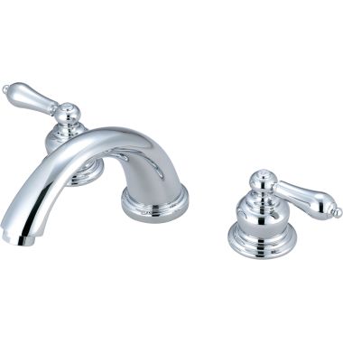 Click here to see Pioneer 4BR700 Pioneer Brentwood Two-Handle Deck Mounted Polished Chrome Roman Tub Faucet Trim Set with Rough-In, C Spout, Metal Lever Handles, ADA - 4BR700