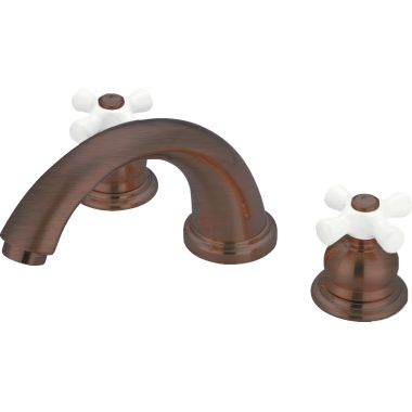 Click here to see Pioneer 4BR720-ORB Pioneer Brentwood Two-Handle Deck Mounted Oil Rubbed Bronze Roman Tub Faucet Trim Set with Rough-In, C Spout, Porcelain Cross Handles - 4BR720-ORB