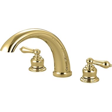 Click here to see Pioneer 4BR800-PB Pioneer Brentwood Series Two-Handle Roman Tub Trim Set with Spout and Valve Escutcheons, ADA Metal Lever Handles, Ceramic Disc Cartridges, Polished Brass - 4BR800-PB