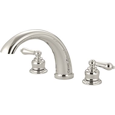 Click here to see Pioneer 4BR800-PN Pioneer Brentwood Two-Handle Polished Nickel Roman Tub Faucet, Metal Lever Handles, J-Style Spout, ADA-Compliant, Brass - 4BR800-PN