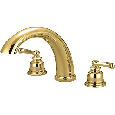 Click here to see Pioneer 4BR830-PB Pioneer Brentwood Two-Handle Polished Brass Widespread Roman Tub Trim Set with Rough-In Valve, ADA, Metal Lever Handles, J-Style Spout - 4BR830-PB