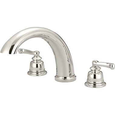 Click here to see Pioneer 4BR830-PN Pioneer Brentwood Two-Handle Polished Nickel Widespread Roman Tub Trim Set with Rough-In Valve, ADA, Metal Lever Handles, J-Style Spout - 4BR830-PN