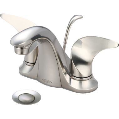 Click here to see Pioneer 3CB100-BN Pioneer Cabrillo Centerset Bathroom Faucet with Pop-Up Drain, Two-Handle, 1.5 GPM, Metal Handle, ADA, PVD Brushed Nickel - 3CB100-BN
