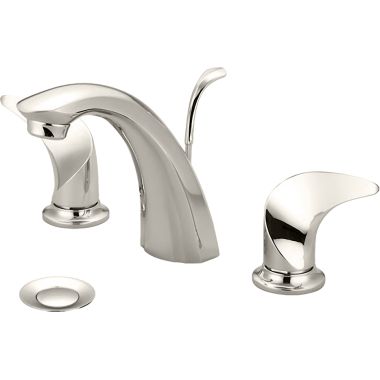 Click here to see Pioneer 3CB200-PN Pioneer Cabrillo Widespread Bathroom Faucet with Pop-Up Drain, Two-Handle, 1.5 GPM, Metal Handle, ADA, PVD Polished Nickel - 3CB200-PN