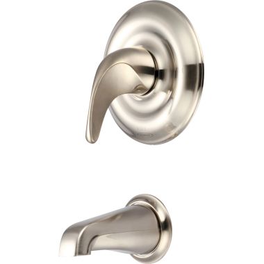 Click here to see Pioneer 4CB200T-BN Pioneer Cabrillo Wall-Mount Brushed Nickel Tub Faucet Trim Set, Single Metal Lever Handle, Brass, ADA Compliant - 4CB200T-BN