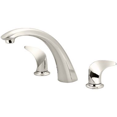 Click here to see Pioneer 4CB610T-PN Pioneer Cabrillo Two-Handle Roman Tub Faucet Trim, Metal Handles, Rigid Spout, ADA-Compliant, Polished Nickel - 4CB610T-PN