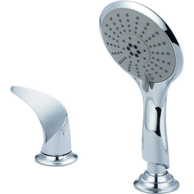 Click here to see Pioneer 6CB820 Pioneer Cabrillo Deck-Mount Chrome Roman Tub Handheld Shower Set, Round, Metal Lever Handle, Five-Function, 1.75 GPM, ADA - 6CB820