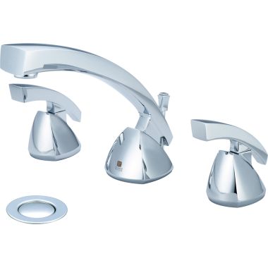 Click here to see Pioneer 3CS400 Pioneer Caesar Widespread Bathroom Faucet with Pop-Up Drain, Two-Handle, 1.5 GPM, Metal Lever Handle, ADA, PVD Polished Chrome - 3CS400