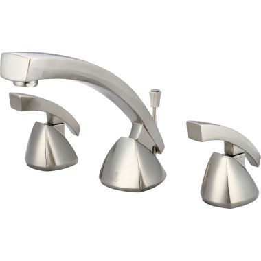 Click here to see Pioneer 3CS400-BN Pioneer Caesar Widespread Bathroom Faucet with Pop-Up Drain, Two-Handle, 1.5 GPM, Metal Lever Handle, ADA, PVD Brushed Nickel - 3CS400-BN