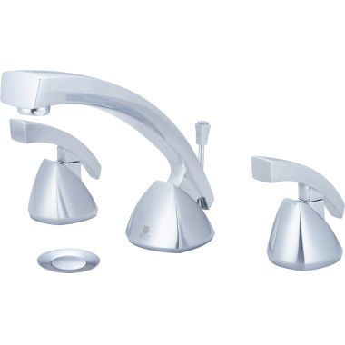 Click here to see Pioneer 3CS400-SS Pioneer Caesar Widespread Bathroom Faucet with Pop-Up Drain, Two-Handle, 1.5 GPM, Metal Lever Handle, ADA, PVD Stainless Steel - 3CS400-SS