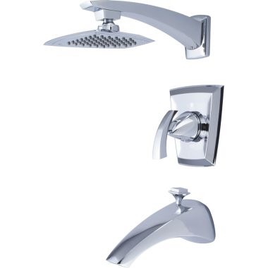 Click here to see Pioneer 4CS100T Pioneer Caesar One Handle Polished Chrome Tub/Shower Trim with Rainshower, Single-Function, 2.5 GPM, ADA, 1/2-inch Connection Size - 4CS100T