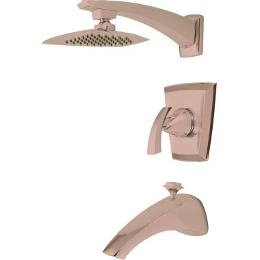 Click here to see Pioneer 4CS100T-GR Pioneer Caesar One Handle Golden Rose Tub/Shower Trim with Rainshower, Single-Function, 2.5 GPM, ADA, 1/2-inch Connection Size - 4CS100T-GR