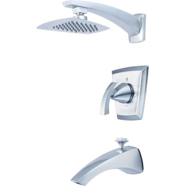 Click here to see Pioneer 4CS100T-SS Pioneer Caesar One Handle Stainless Steel Tub/Shower Trim with Rainshower, Single-Function, 2.5 GPM, ADA, 1/2-inch Connection Size - 4CS100T-SS