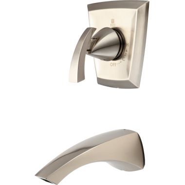 Click here to see Pioneer 4CS200T-BN Pioneer Caesar Wall-Mount Brushed Nickel Tub Faucet Trim Set, Single Metal Lever Handle - 4CS200T-BN