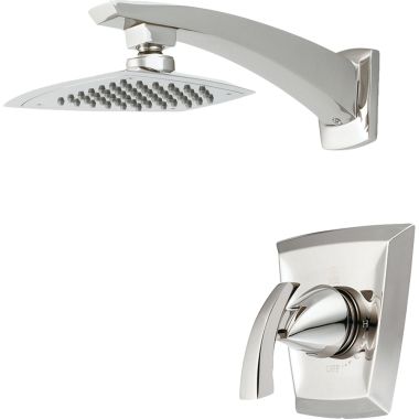 Click here to see Pioneer 4CS300T-PN Pioneer Caesar Single-Function Rain Shower Faucet, 8in Long Shower Arm Flange, Metal Lever Handle, Trim Only, 2.5 GPM, Polished Nickel - 4CS300T-PN