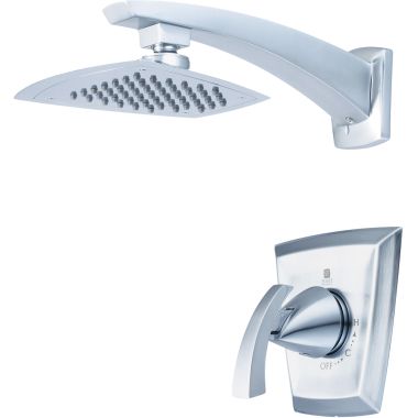 Click here to see Pioneer 4CS300T-SS Pioneer Caesar Single-Function Rain Shower Faucet, 8in Long Shower Arm Flange, Metal Lever Handle, Trim Only, 2.5 GPM, Stainless Steel - 4CS300T-SS