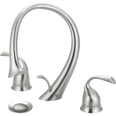 Click here to see Pioneer 3CL400-BN Pioneer Calla Widespread Bathroom Faucet with Pop-Up Drain, Two-Handle, 1.5 GPM, Metal Lever Handle, ADA, PVD Brushed Nickel - 3CL400-BN