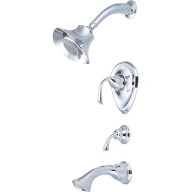 Click here to see Pioneer 4CL100T Pioneer Calla Polished Chrome Tub/Shower Trim with Diverter Handle, Five-Function, 2.5 GPM, Lever Handles, 1/2-inch Connection Size - 4CL100T