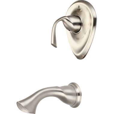 Click here to see Pioneer 4CL200T-BN Pioneer Calla Wall-Mount Brushed Nickel Tub Faucet Trim Set, Single Metal Lever Handle, ADA - 4CL200T-BN
