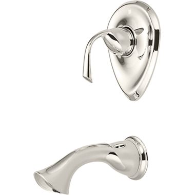 Click here to see Pioneer 4CL200T-PN Pioneer Calla Wall-Mount Polished Nickel Tub Faucet Trim Set, Single Metal Lever Handle, ADA - 4CL200T-PN