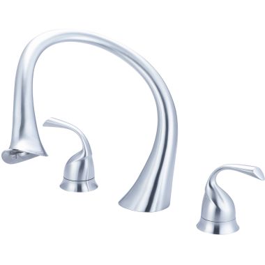 Click here to see Pioneer 4CL610-SS Pioneer Calla Two-Handle Stainless Steel Roman Tub Faucet Trim Set, Two Metal Lever Handles, Rigid Spout, ADA - 4CL610-SS