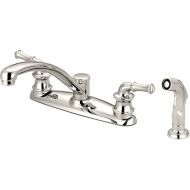 Click here to see Pioneer 2DM101-PN Pioneer Del Mar Two-Handle Kitchen Faucet w/ Side Spray, Polished Nickel - 2DM101-PN