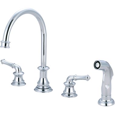 Click here to see Pioneer 2DM201 Pioneer Del Mar Two-Handle Widespread Kitchen Faucet w/ Side Spray, Chrome - 2DM201