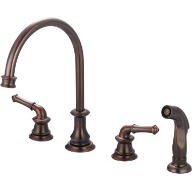 Click here to see Pioneer 2DM201-ORB Pioneer Del Mar Two-Handle Widespread Kitchen Faucet w/ Side Spray, Oil Rubbed Bronze - 2DM201-ORB