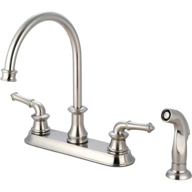 Click here to see Pioneer 2DM301-BN Pioneer Del Mar Two-Handle Kitchen Faucet w/ Side Spray, Brushed Nickel - 2DM301-BN