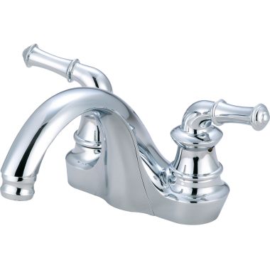Click here to see Pioneer 3DM101 Pioneer Del Mar Centerset Bathroom Faucet, Two-Handle, 1.2 GPM, Metal Lever Handle, ADA, Less Pop-Up, PVD Polished Chrome - 3DM101