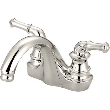 Click here to see Pioneer 3DM101-PN Pioneer Del Mar Centerset Bathroom Faucet, Two-Handle, 1.2 GPM, Metal Lever Handle, ADA, Less Pop-Up, PVD Polished Nickel - 3DM101-PN