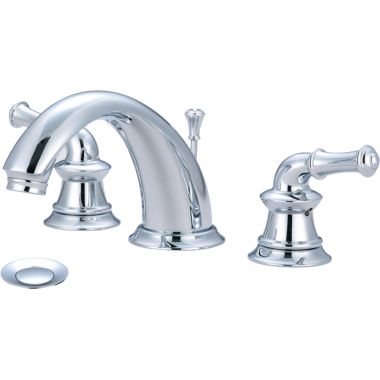 Click here to see Pioneer 3DM200 Pioneer Del Mar Widespread C-Spout Bathroom Faucet with Pop-Up Drain, Two-Handle, 1.2 GPM, Metal Lever Handle, ADA, Polished Chrome - 3DM200