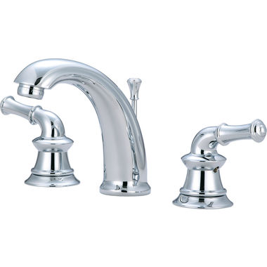 Click here to see Pioneer 3DM300 Pioneer Del Mar Widespread J-Spout Bathroom Faucet with Pop-Up Drain, Two-Handle, 1.2 GPM, Metal Lever Handle, ADA, Polished Chrome - 3DM300