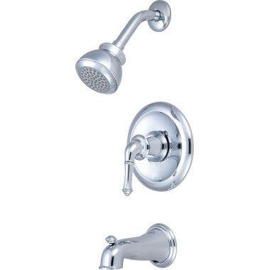 Click here to see Pioneer 4DM100T Pioneer Del Mar Single Handle Polished Chrome Tub/Shower Trim Set, Single-Function, 2.5 GPM, Metal Lever Handle, 1/2-inch Conneciton Size - 4DM100T