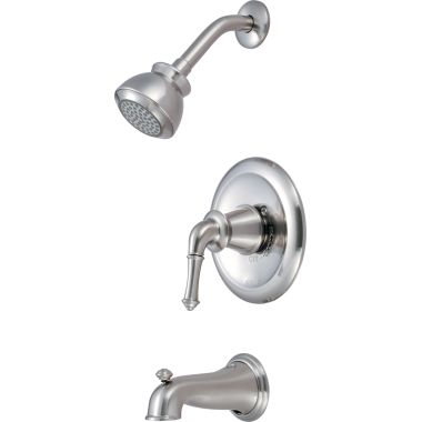 Click here to see Pioneer 4DM100T-BN Pioneer Del Mar Single Handle Brushed Nickel Tub/Shower Trim Set, Single-Function, 2.5 GPM, Metal Lever Handle, 1/2-inch Connection Size - 4DM100T-BN