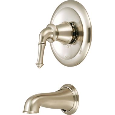 Click here to see Pioneer 4DM200T-BN Pioneer Del Mar Wall-Mount Brushed Nickel Tub Faucet Trim, Single Metal Lever Handle, ADA - 4DM200T-BN