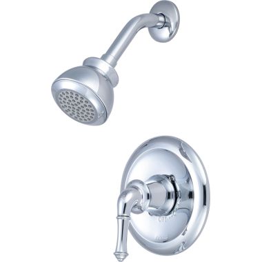 Click here to see Pioneer 4DM300T Pioneer Del Mar Single-Function Shower Faucet with 3-3/8in Showerhead, Metal Lever Handle, Trim Only, 2.5 GPM, Polished Chrome - 4DM300T