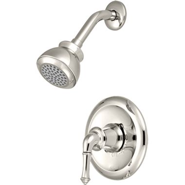 Click here to see Pioneer 4DM300T-PN Pioneer Del Mar Single-Function Shower Faucet with 3-3/8in Showerhead, Metal Lever Handle, Trim Only, 2.5 GPM, Polished Nickel - 4DM300T-PN