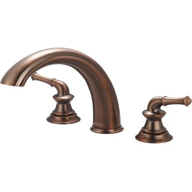 Click here to see Pioneer 4DM710T-ORB Pioneer Del Mar Two-Handle Roman Tub Faucet Trim, Metal Lever Handles, J-Style Spout, Less Rough-In Valve, Oil Rubbed Bronze - 4DM710T-ORB