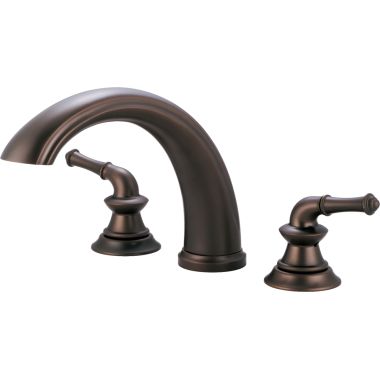 Click here to see Pioneer 4DM710T-TB Pioneer Del Mar Two-Handle Roman Tub Faucet Trim, Metal Lever Handles, J-Style Spout, Less Rough-In Valve, Tuscany Bronze - 4DM710T-TB